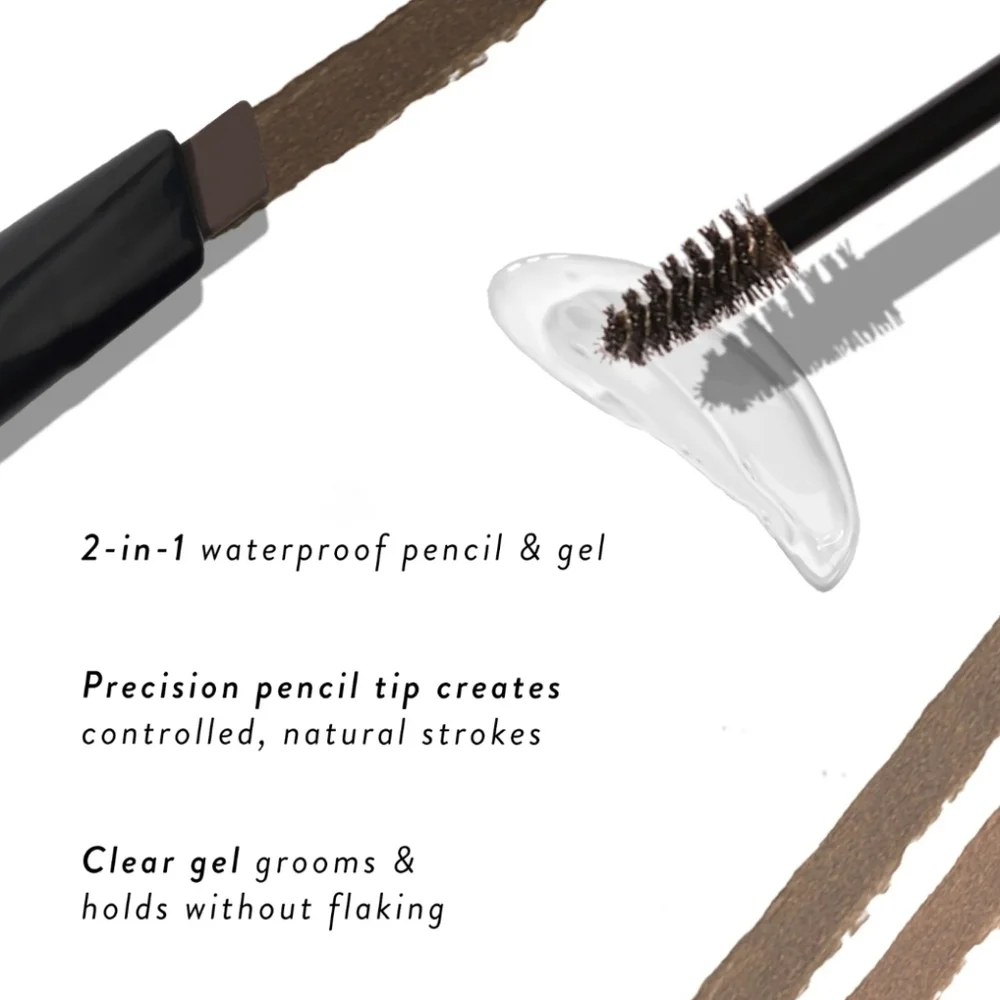 Laura Geller Sculpt-N-Stay Waterproof Brow Pencil & Gel: Taupe, NIB